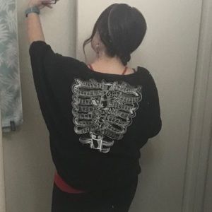 Metal Mulisha Black Shrug Sweater with Skeleton